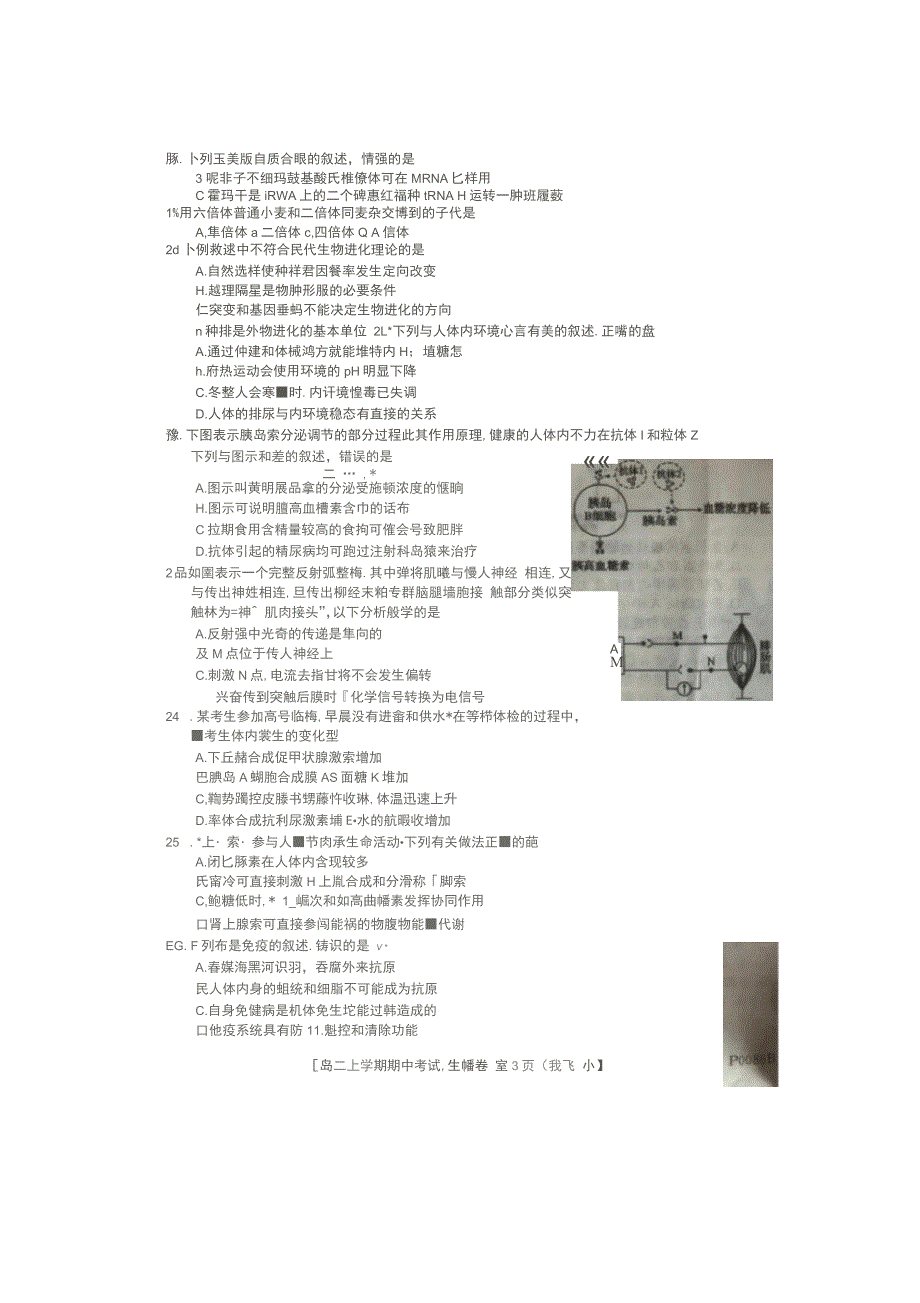 辽宁省阜新市蒙古族自治县二高2019-2020学年高二生物上学期期中试题_第3页