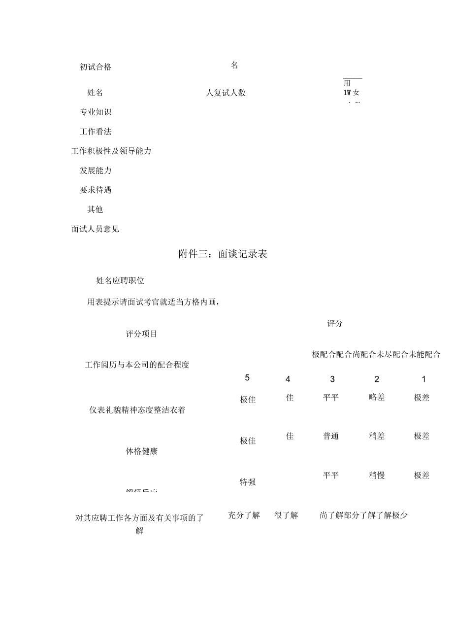 公司招聘面试管理规定_第5页