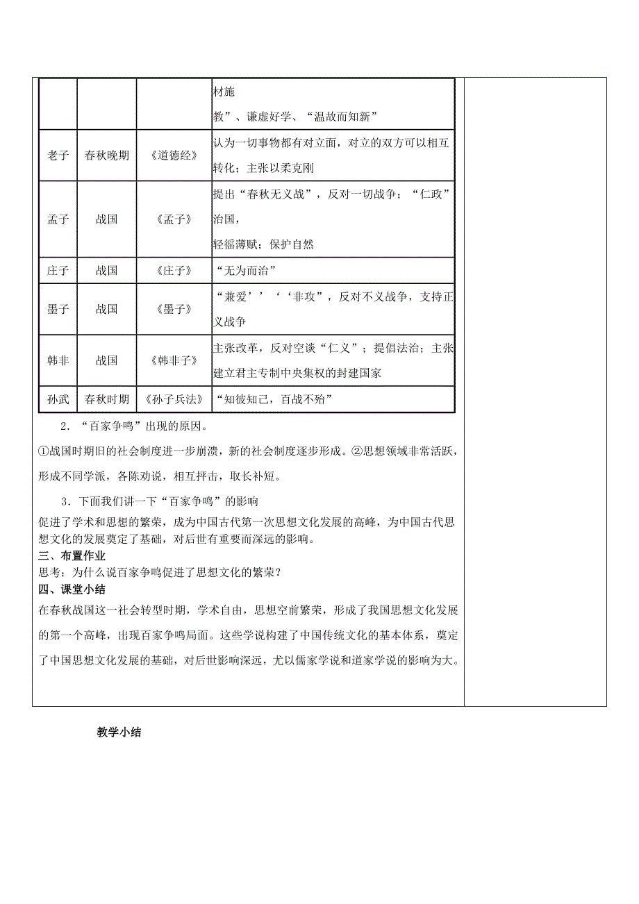 七年级历史上册第8课百家争鸣教案新人教版.docx_第4页