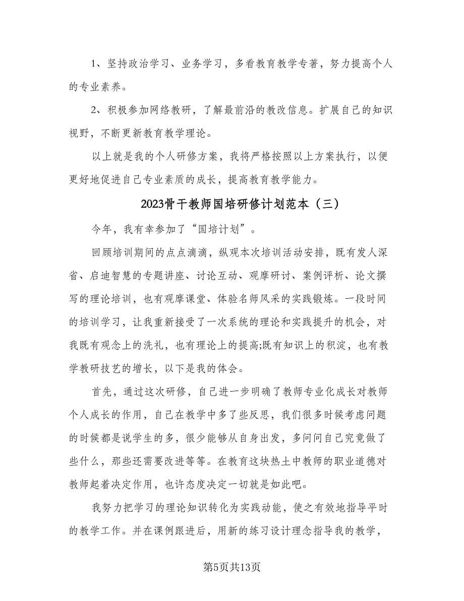 2023骨干教师国培研修计划范本（6篇）.doc_第5页