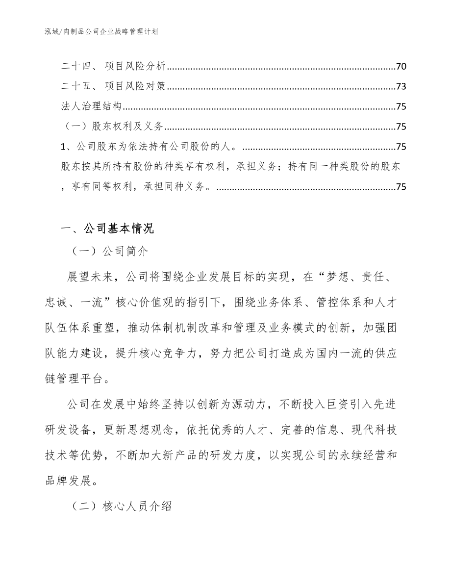 肉制品公司企业战略管理计划（参考）_第3页