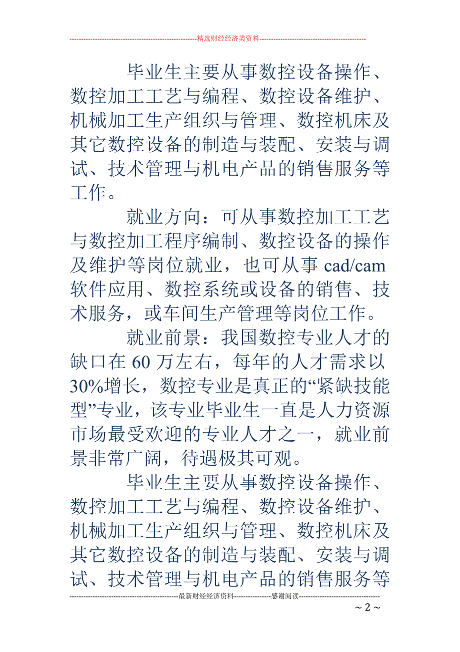 精品资料（2021-2022年收藏的）数控技术方向本科生的求职信精选多篇_第2页