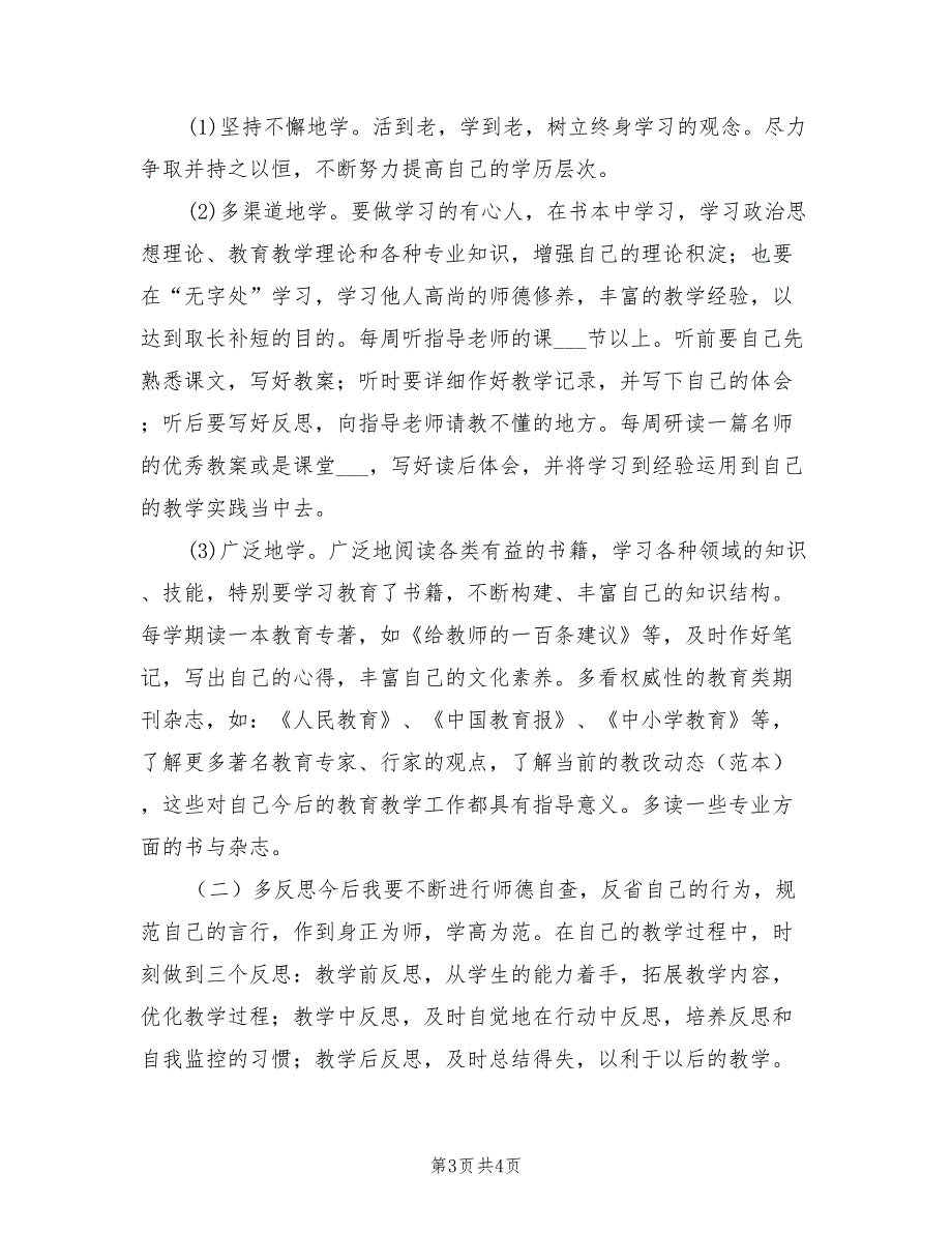 2022年小学教师三年专业成长计划_第3页