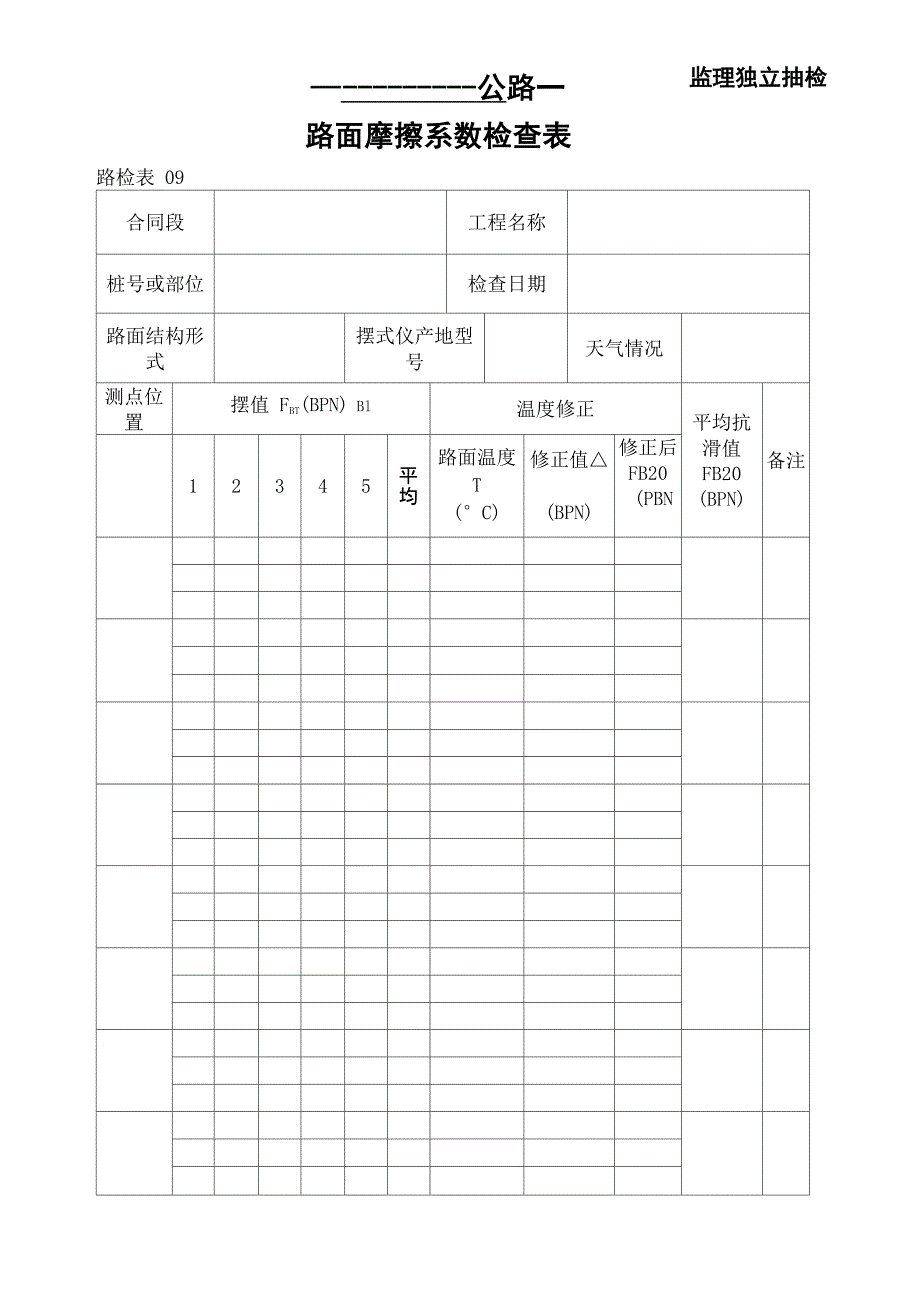 路面摩擦系数检查表_第2页