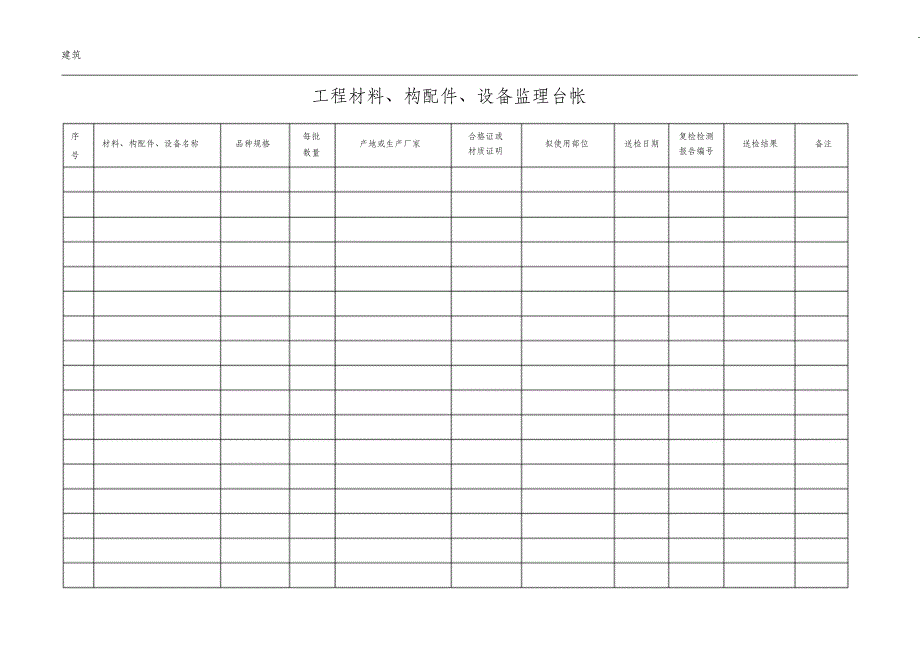 （完整版）监理台账表格_第1页