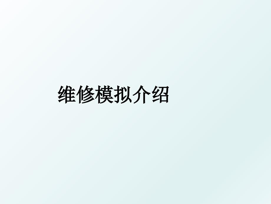 维修模拟介绍_第1页