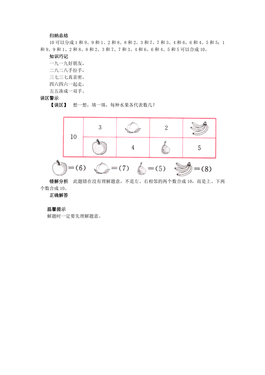 一年级数学上册 第7单元《分与合》《10的分与合》知识讲解素材 苏教版_第2页