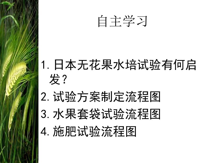 三章二绿色食品栽培试验方案与实施及大樱桃栽培技术2Pppt课件_第3页