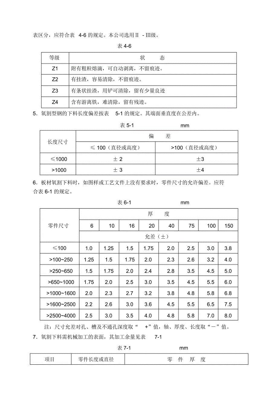 钢板火焰切割面质量要求内容_第5页