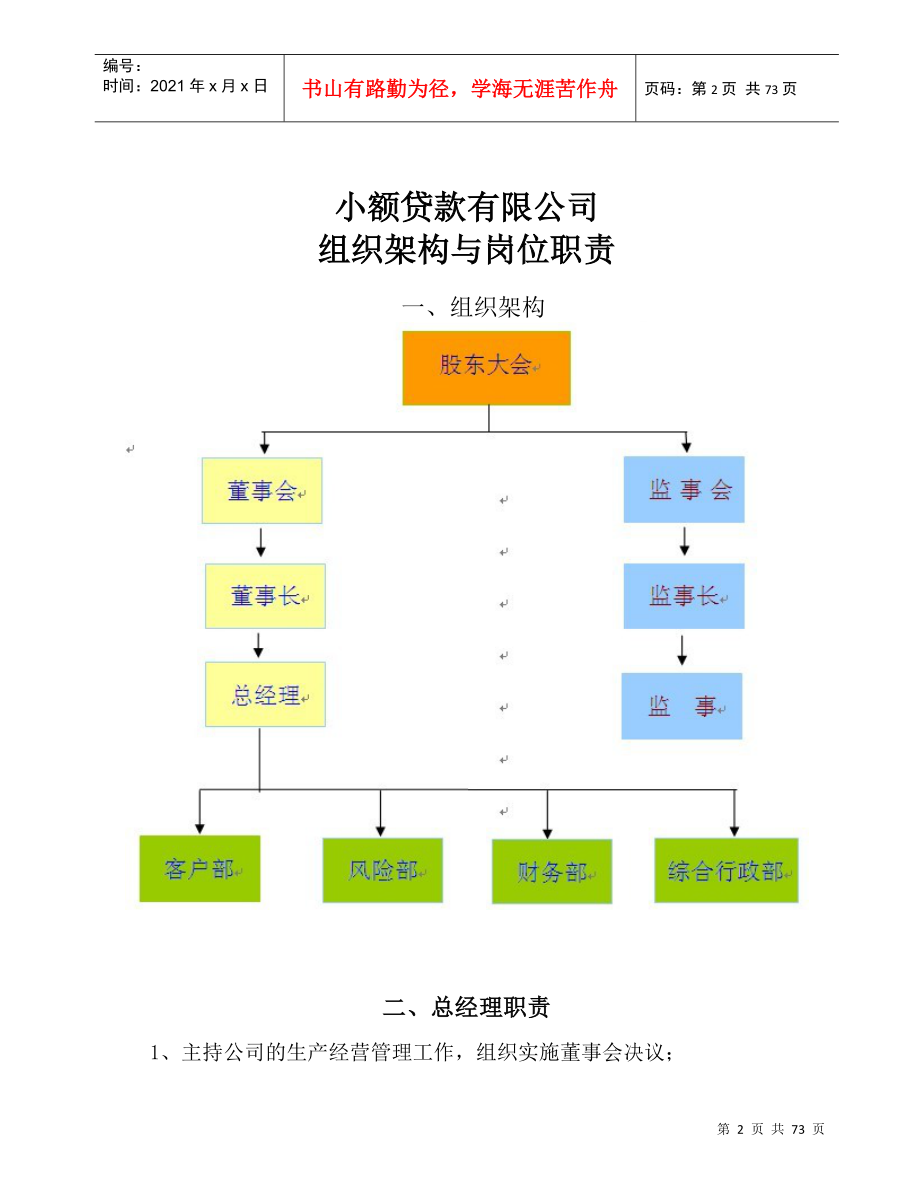 小额贷款有限公司日常管理制度_第2页