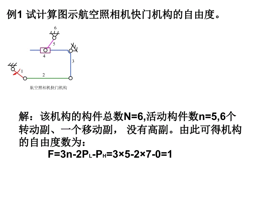 机械设计基础：自由度计算例题_第1页