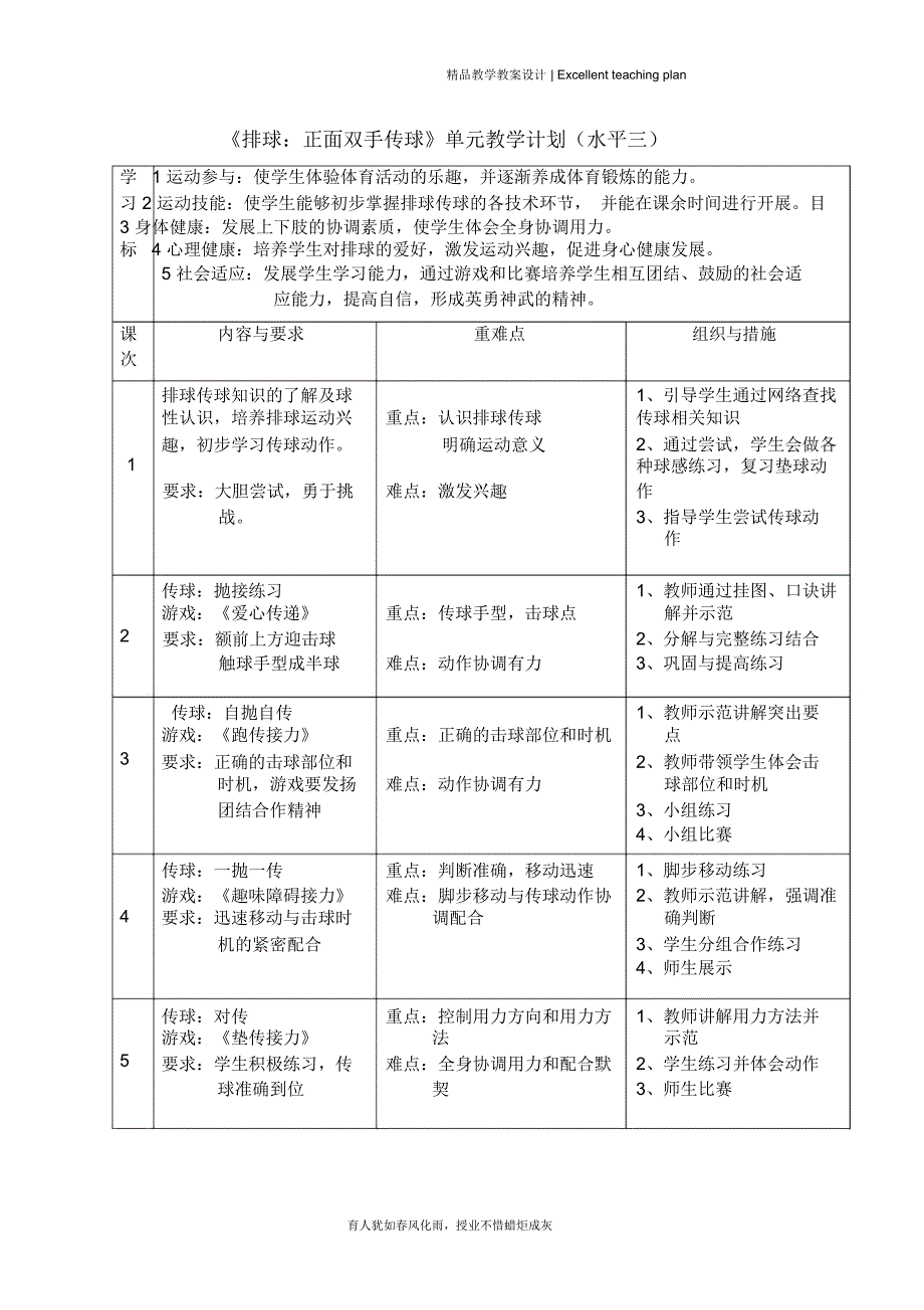 张芳排球教学设计新部编版_第4页