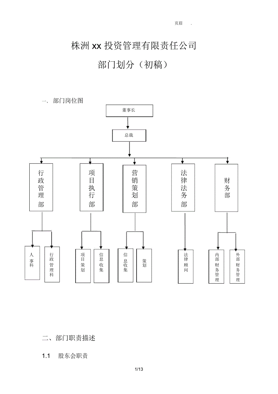 公司部门划分及职责_第1页