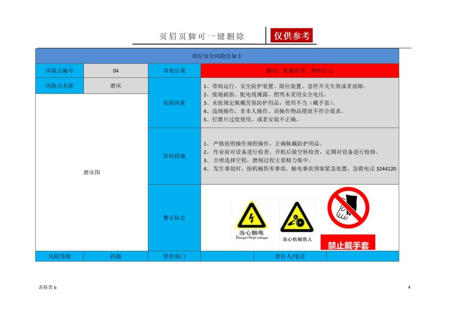 机械加工类风险告知卡图表卡片_第4页