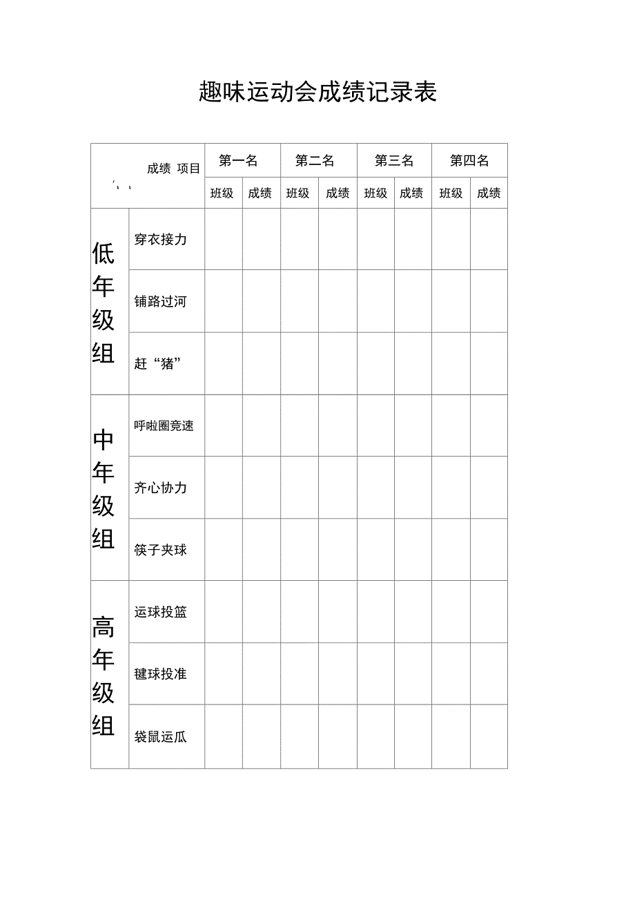 趣味运动会表格_第2页