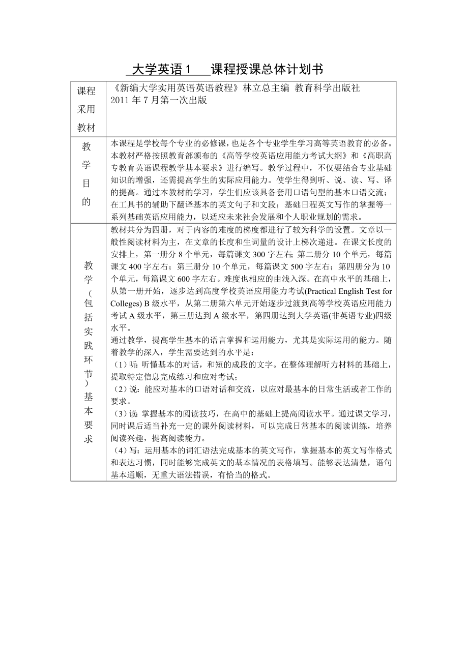 新编大学实用英语教程教案_第3页