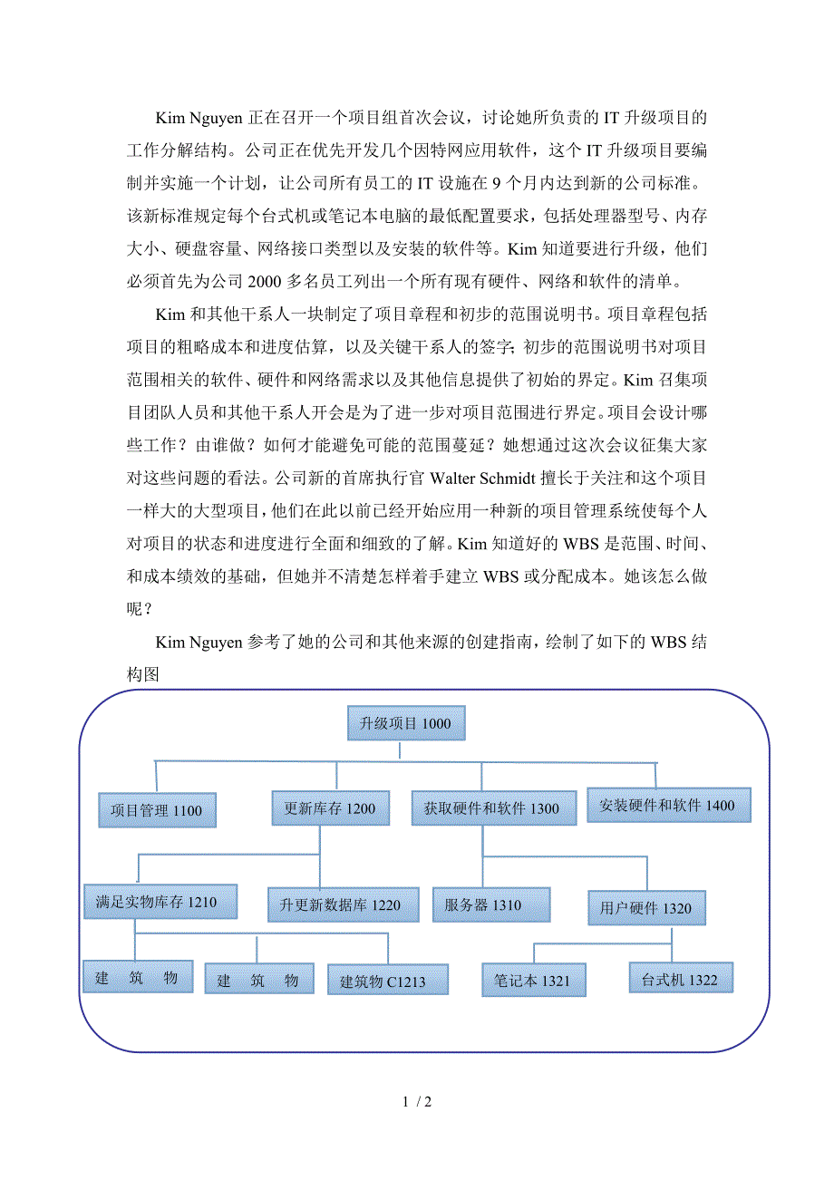 IT项目管理工作分解结构图_第1页