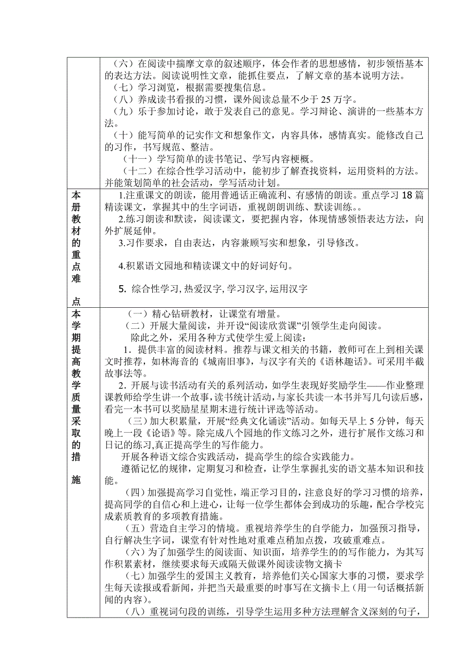 2014秋五年级上册教学计划和进度表.doc_第2页