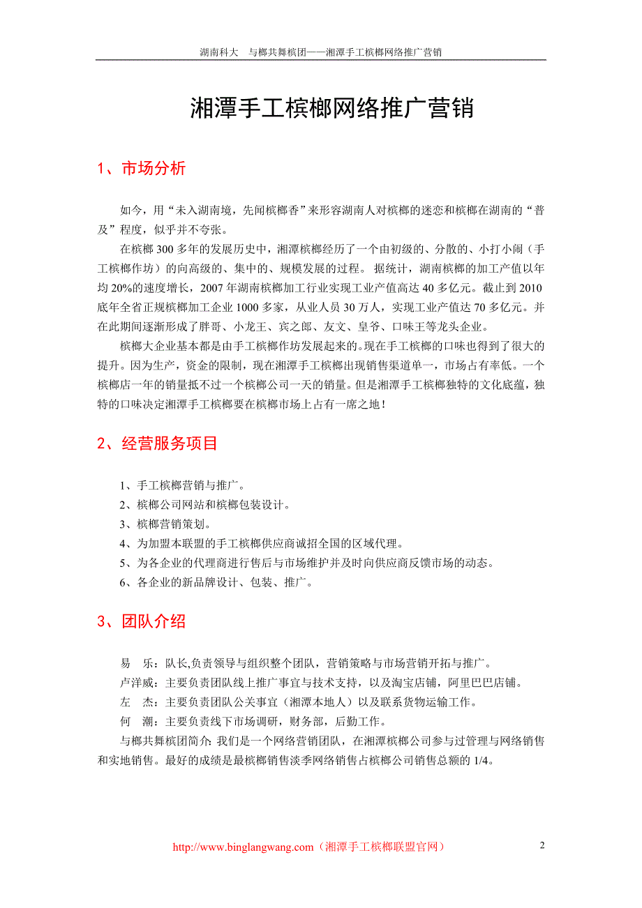 湘潭手工槟榔网络推广营销商业书.doc_第2页