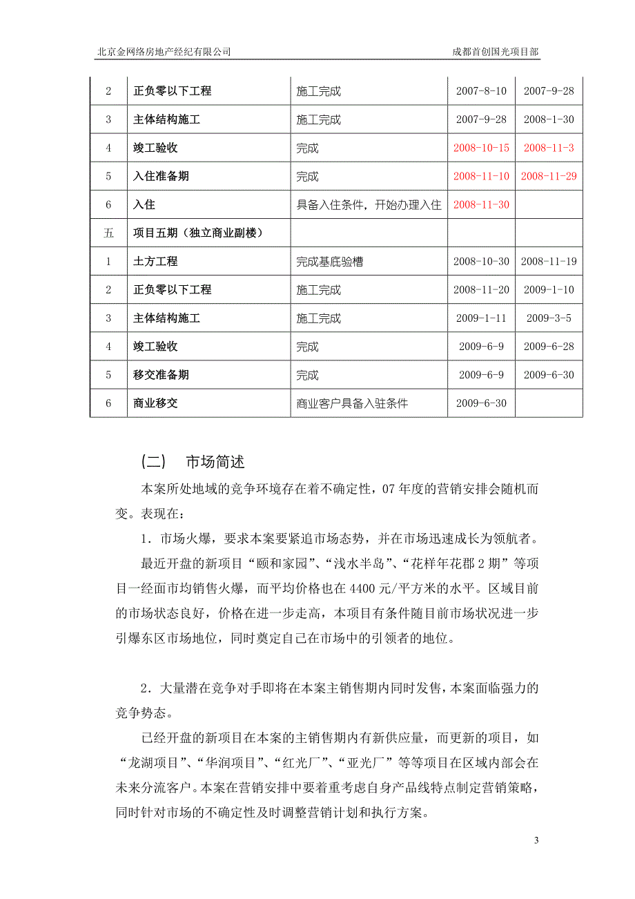 北京金网络房地产经纪有限公司成都首创国光项目部营销计划书_第3页