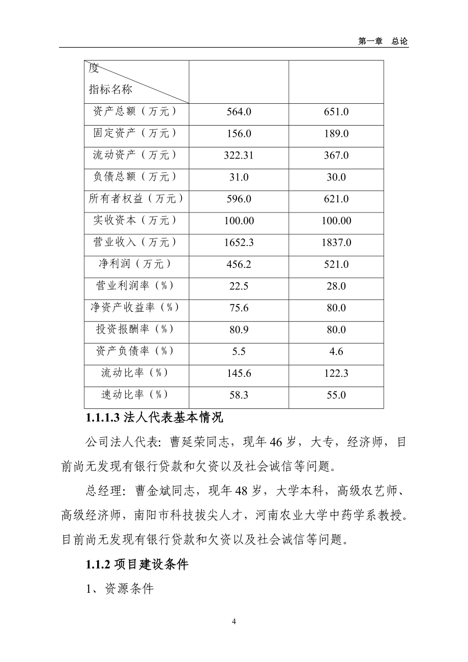 某县某科技丹参产业化深加工扩建项目可行性论证报告.doc_第4页