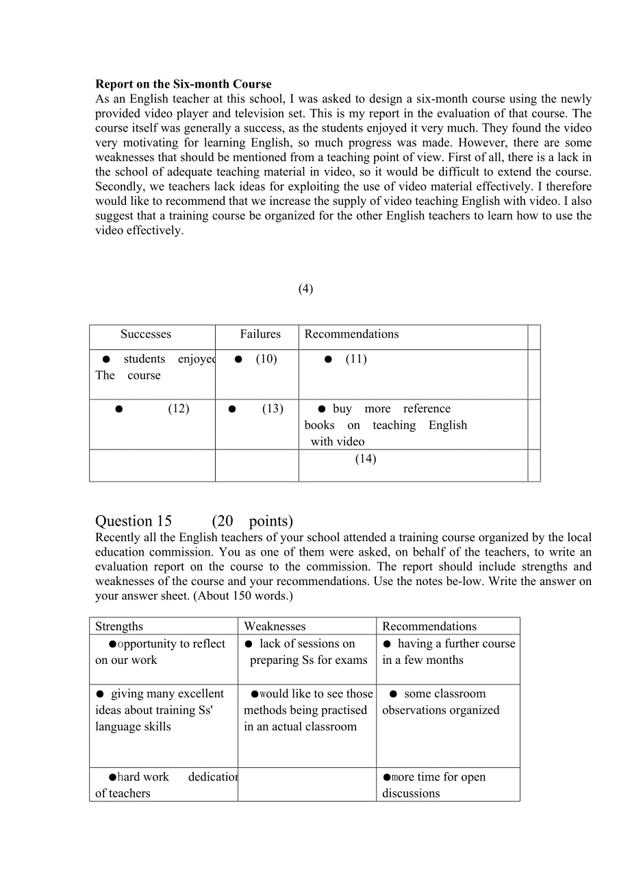 英语专业高级英语写作课程自测题_第4页