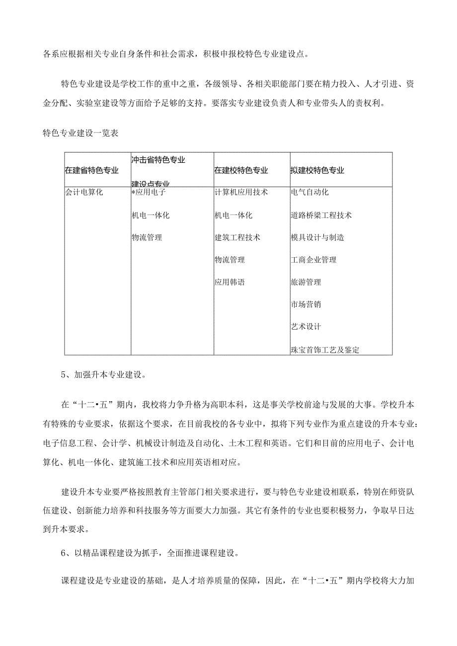 江海职业技术学院2011至2015年专业建设分规划_第5页