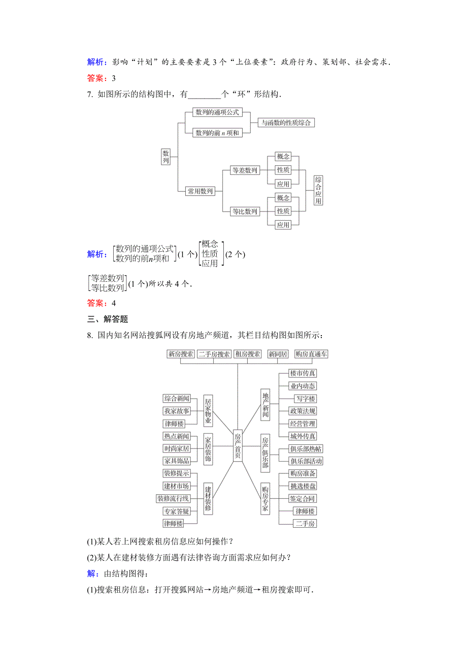 高中数学北师大版选修12课时作业：2.2 结构图 Word版含解析_第3页