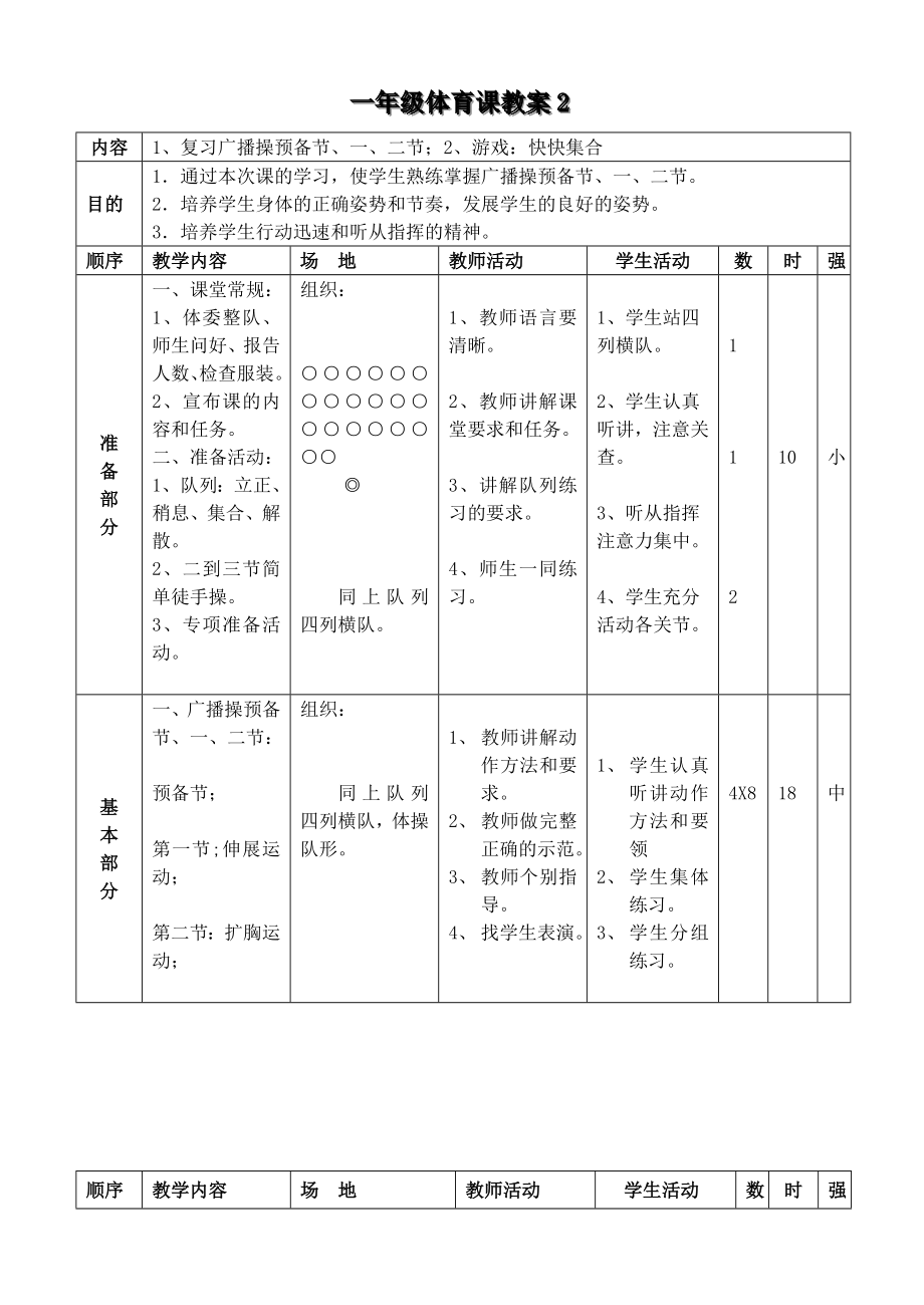 小学1-6年级体育教案_第3页