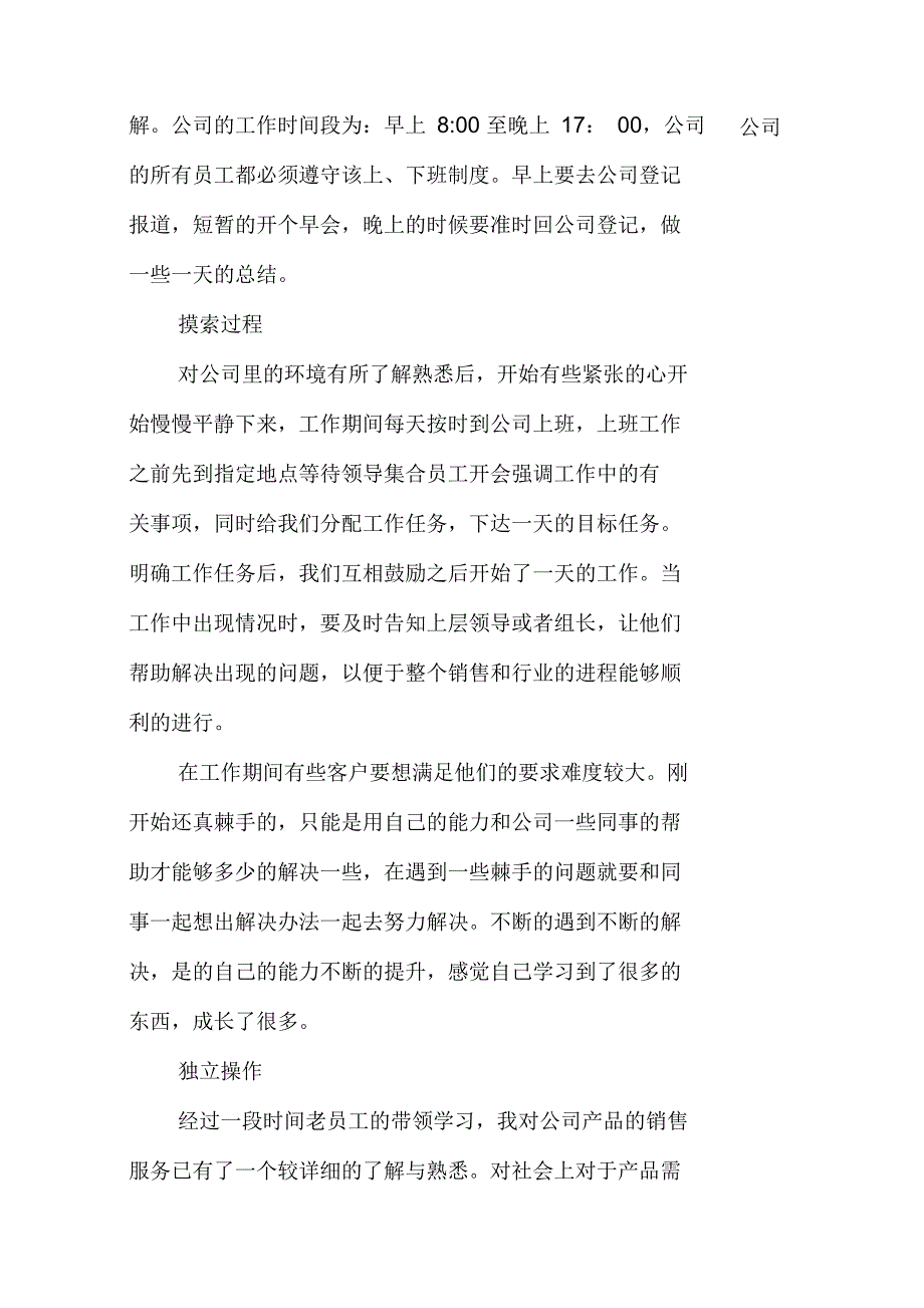 毕业大学生销售实习报告_第4页