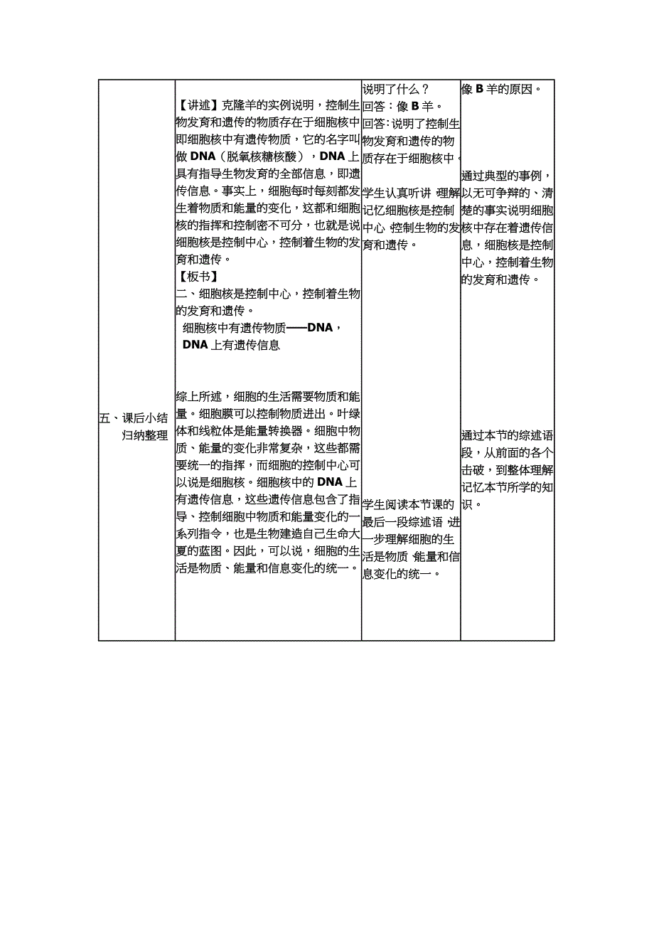 人教版七年级生物上册第二单元第一章第四节细胞的生活教案.doc_第4页