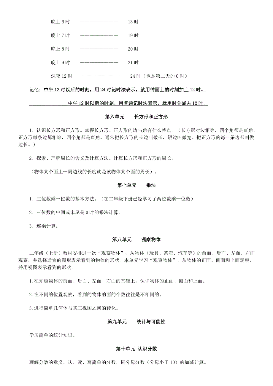 小学三到六年级数学知识点大全总结苏教版_第4页