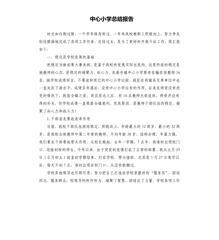 中心小学总结报告.docx_第1页