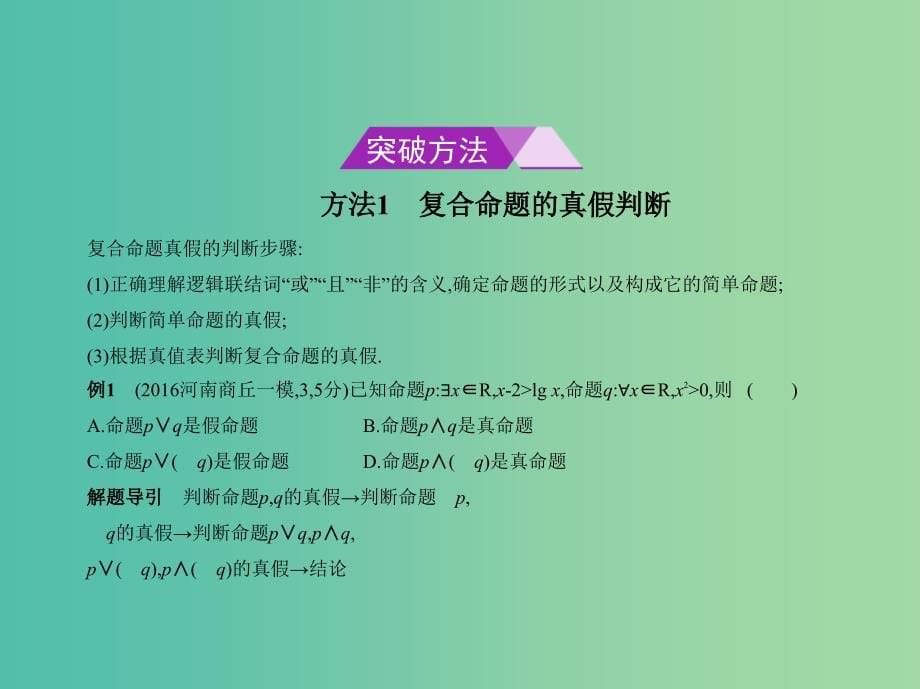 高考数学一轮总复习第一章集合与常用逻辑用语1.3简单的逻辑联结词全称量词与存在量词课件理新人教B版.ppt_第5页