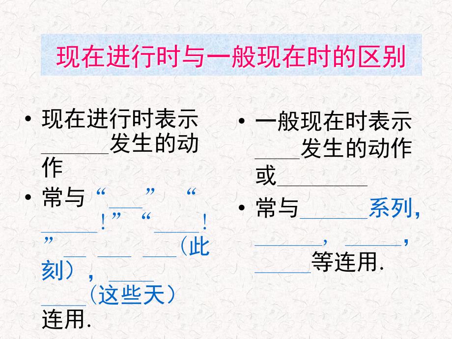 一般现在时和现在进行时的区别PPT课件_第2页