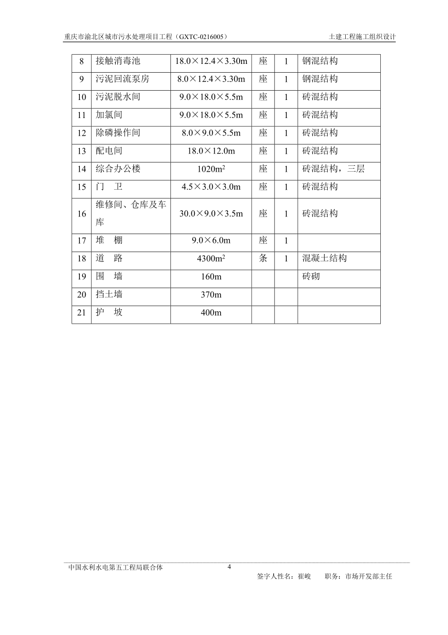 2重庆两污水处理厂土建施工组织设计_第4页