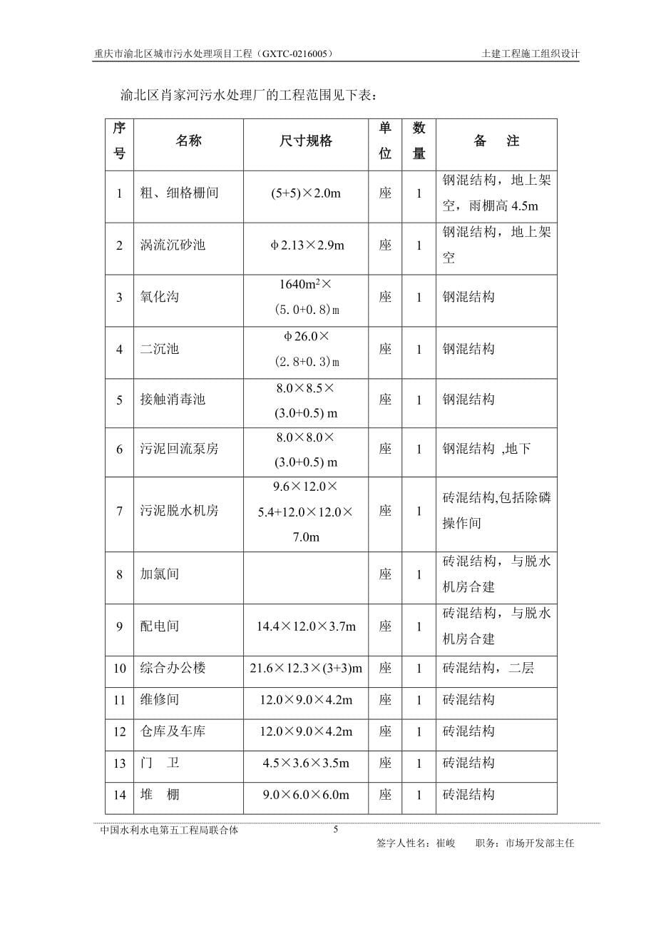 2重庆两污水处理厂土建施工组织设计_第5页