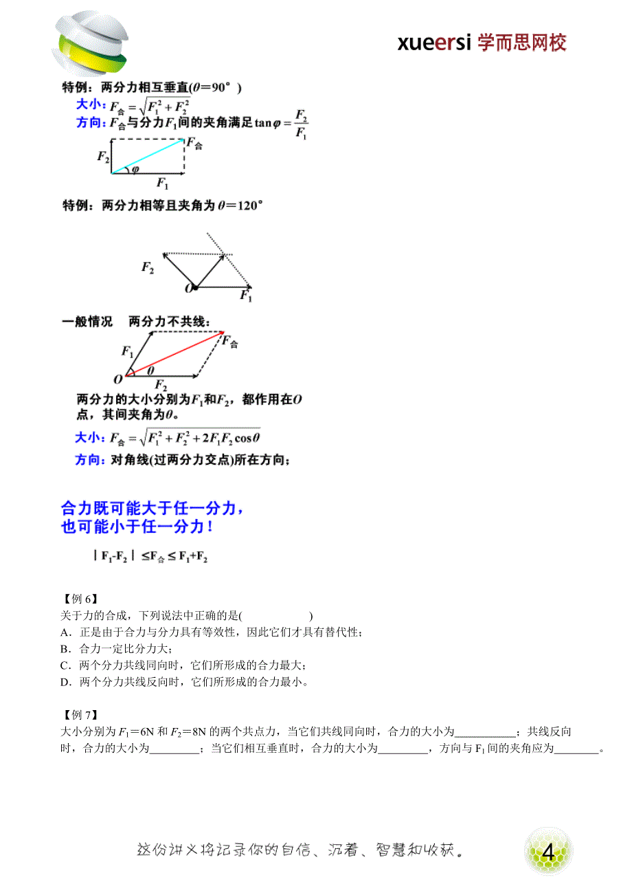 [第8讲]力的合成与分解(一)_第4页