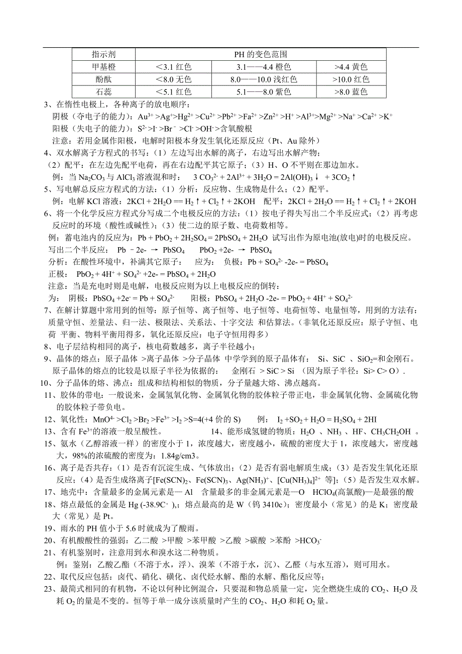 (完整word版)高中高考必考化学重要知识点详细总结《完整版》-推荐文档.doc_第3页