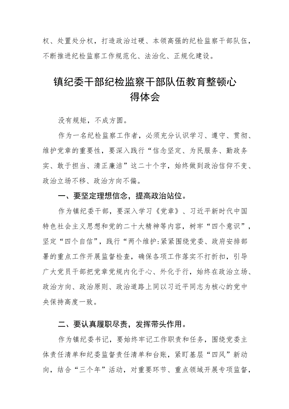 纪检监察干部队伍教育整顿研讨发言材料（3篇）范本_第3页