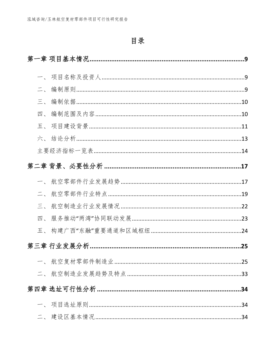 玉林航空复材零部件项目可行性研究报告（参考范文）_第2页