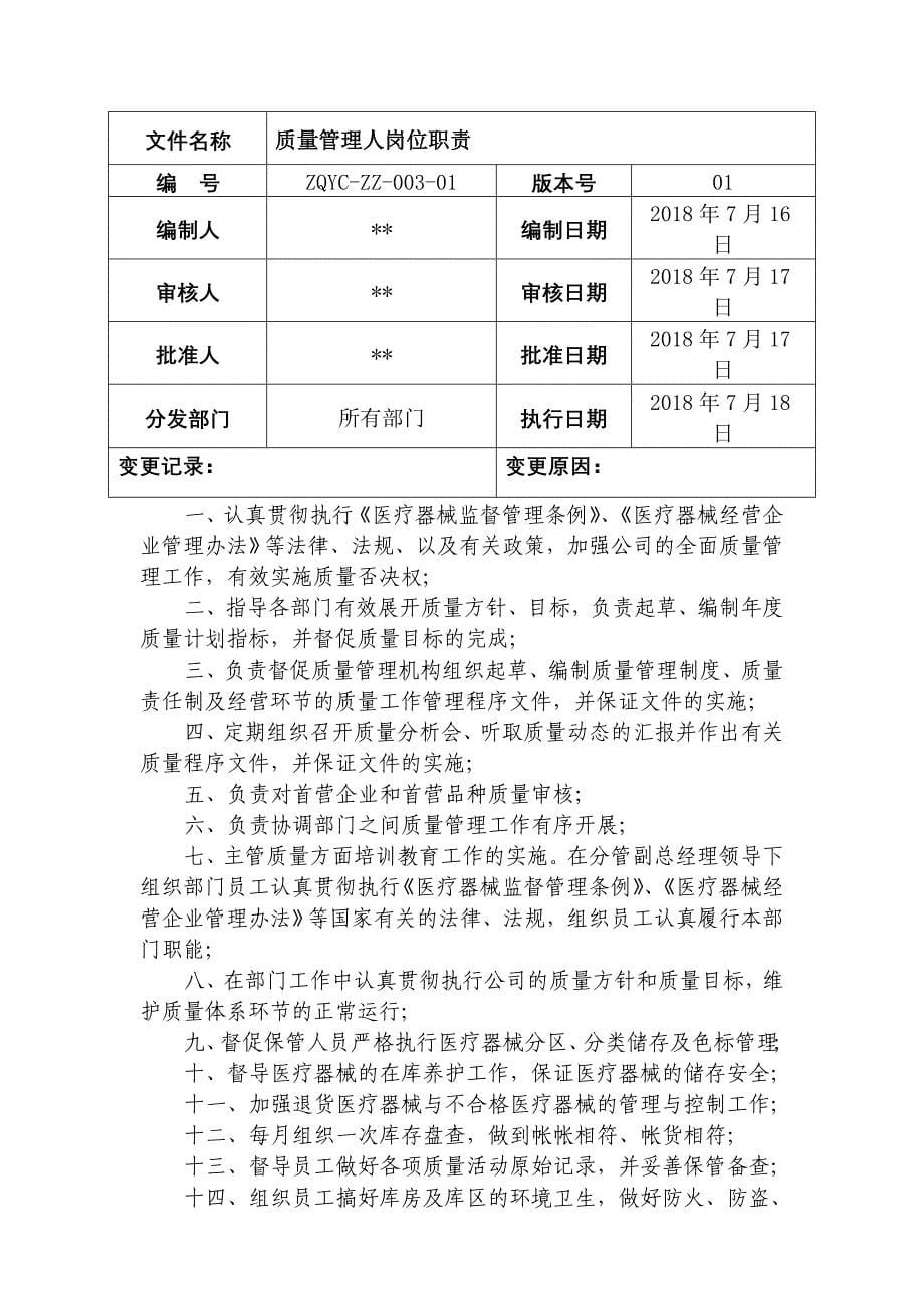 医疗器械经营企业各级人员岗位职责[共14页]_第5页