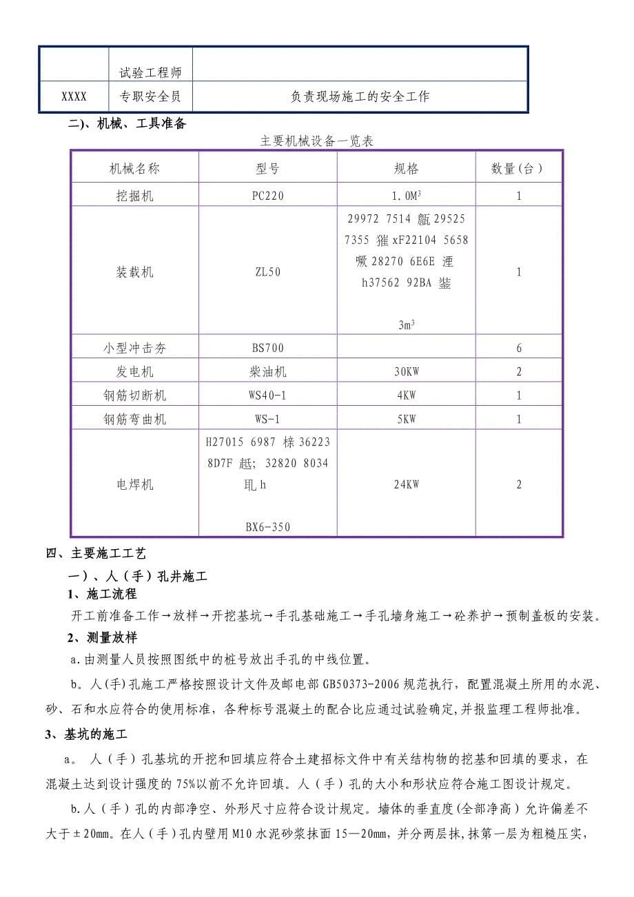 【整理版施工方案】XXX路通信管道施工方案_第5页