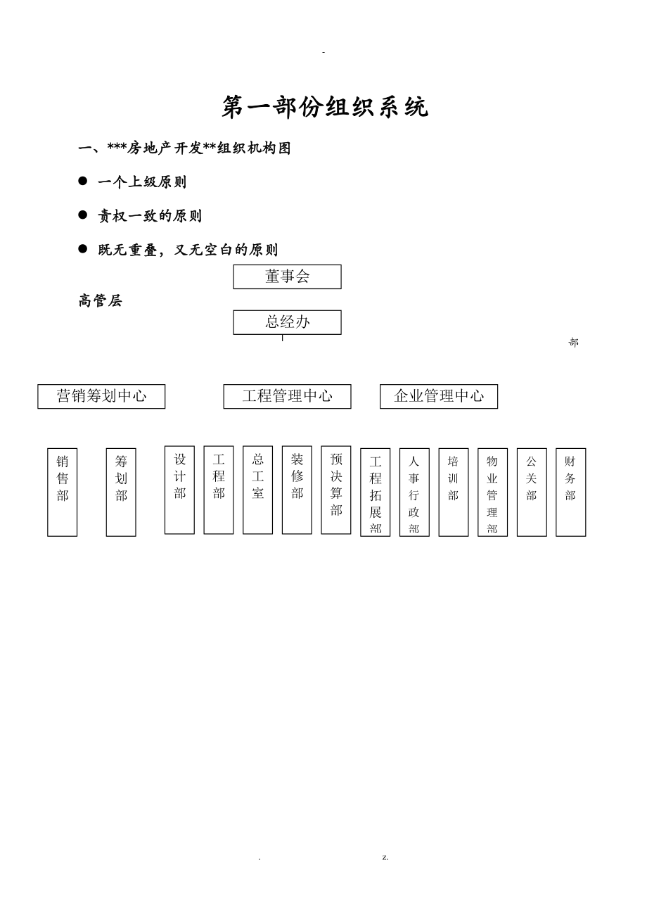 某房地产公司组织架构和管理_第1页