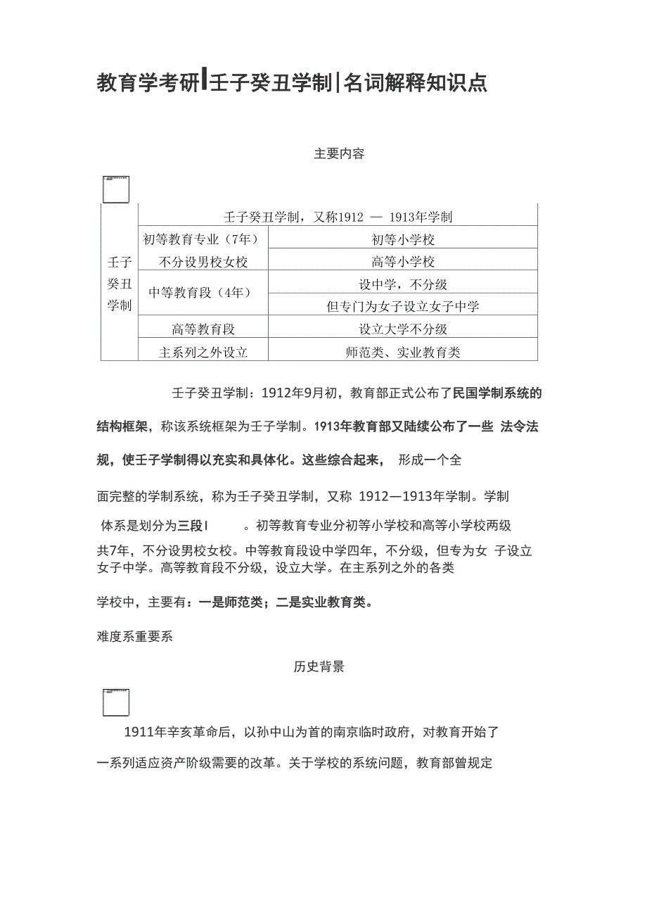 教育学考研壬子癸丑学制 名词解释知识点_第1页