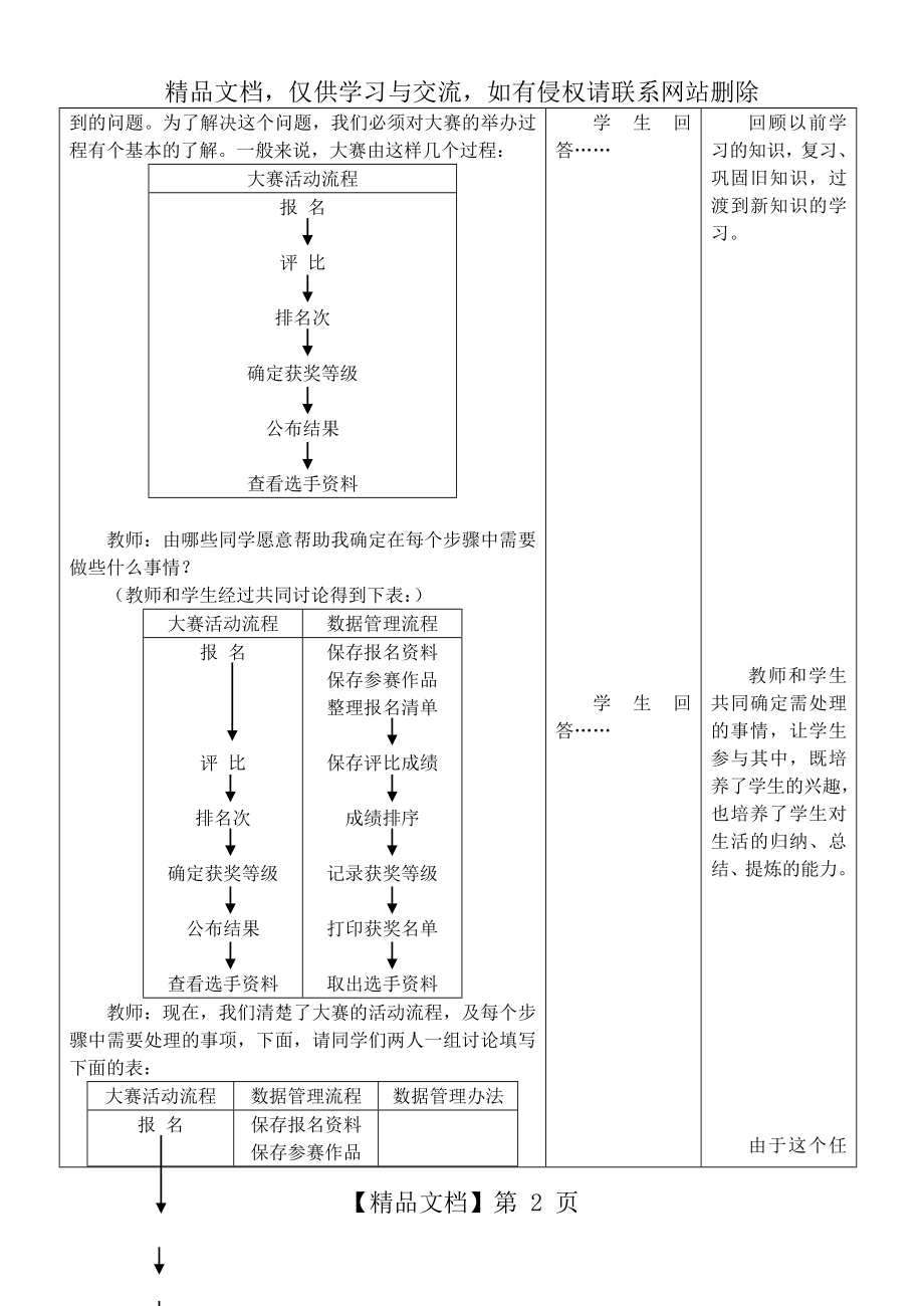 信息技术选修4数据管理技术(教案)_第2页