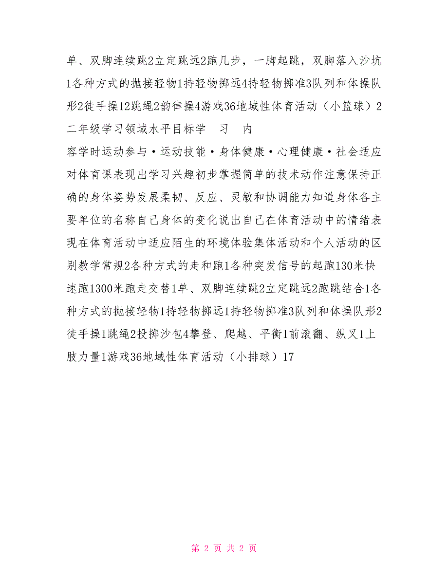 2022学年第二学期体育教学计划_第2页