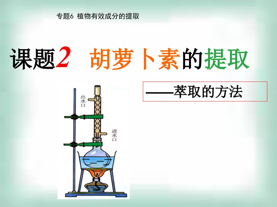 生物选修1胡萝卜素的提取人教版_第1页