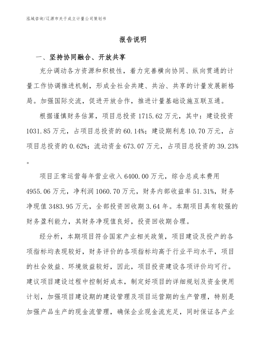 辽源市关于成立计量公司策划书_模板范文_第2页