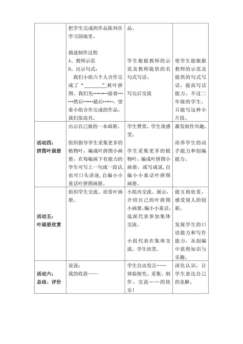 小学二年级语文综合实践活动设计《多彩的叶》_第5页